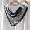 100% Pure Silk Square Scarf With Paisley Print Lightweight Wrap Women