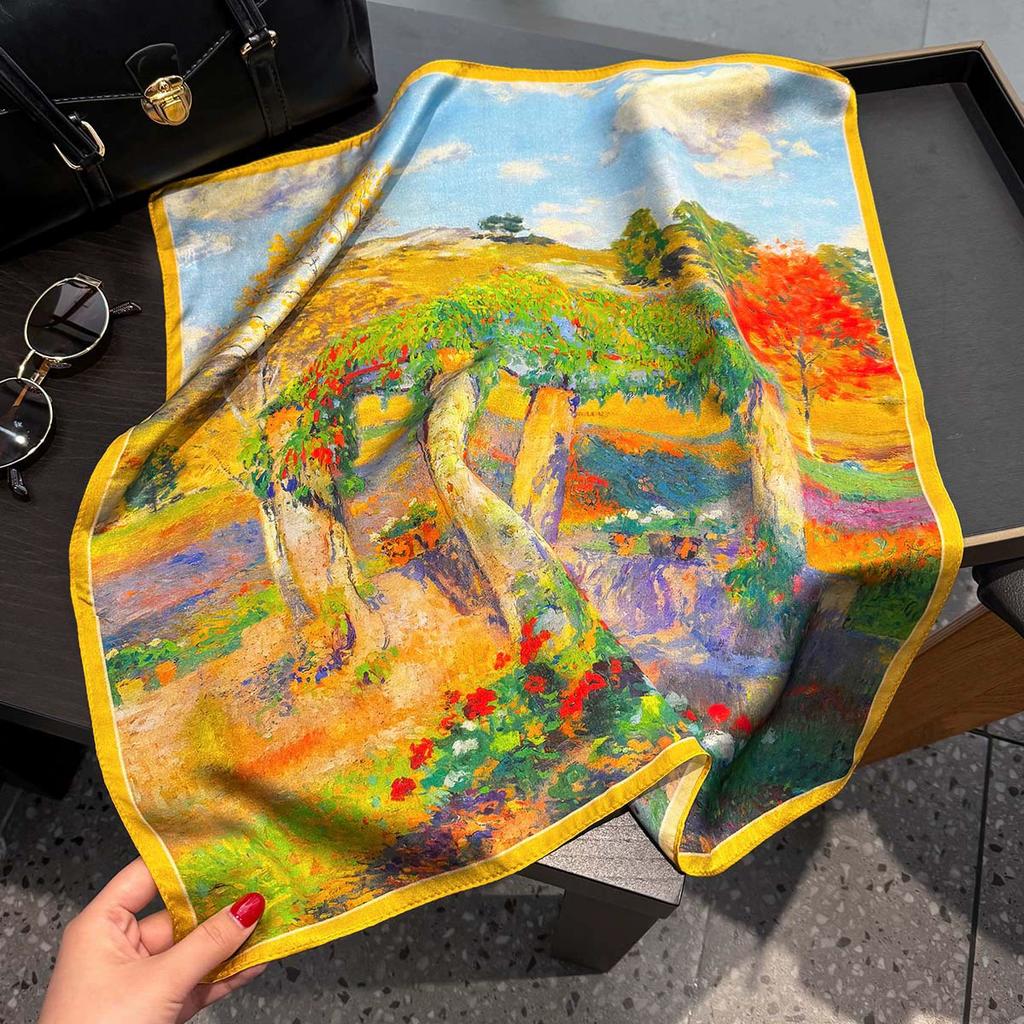 New 100% Natural Real Silk Scarf Women Bandana Square Scarves Wrap Kerchief Mulberry Fashion Luxury High Quality Hijab Sjaal