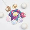 Soft cat jelly paw print keyring key holder keyring