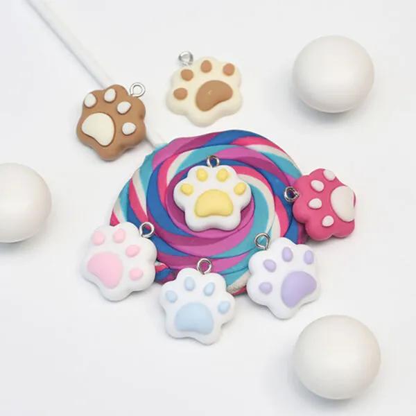 Soft cat jelly paw print keyring key holder keyring