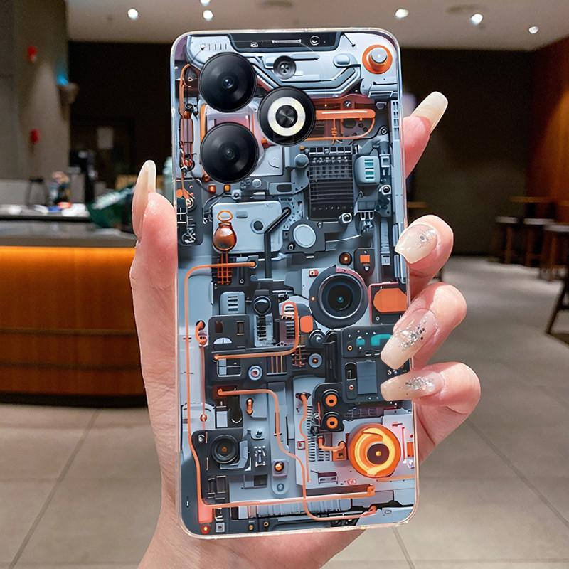 Casing For infinix Smart 8/Smart 8 Pro Luxury Dragon Cute Cool Boys Girls Soft silicone Phone Case Back Cover Transparent Shell