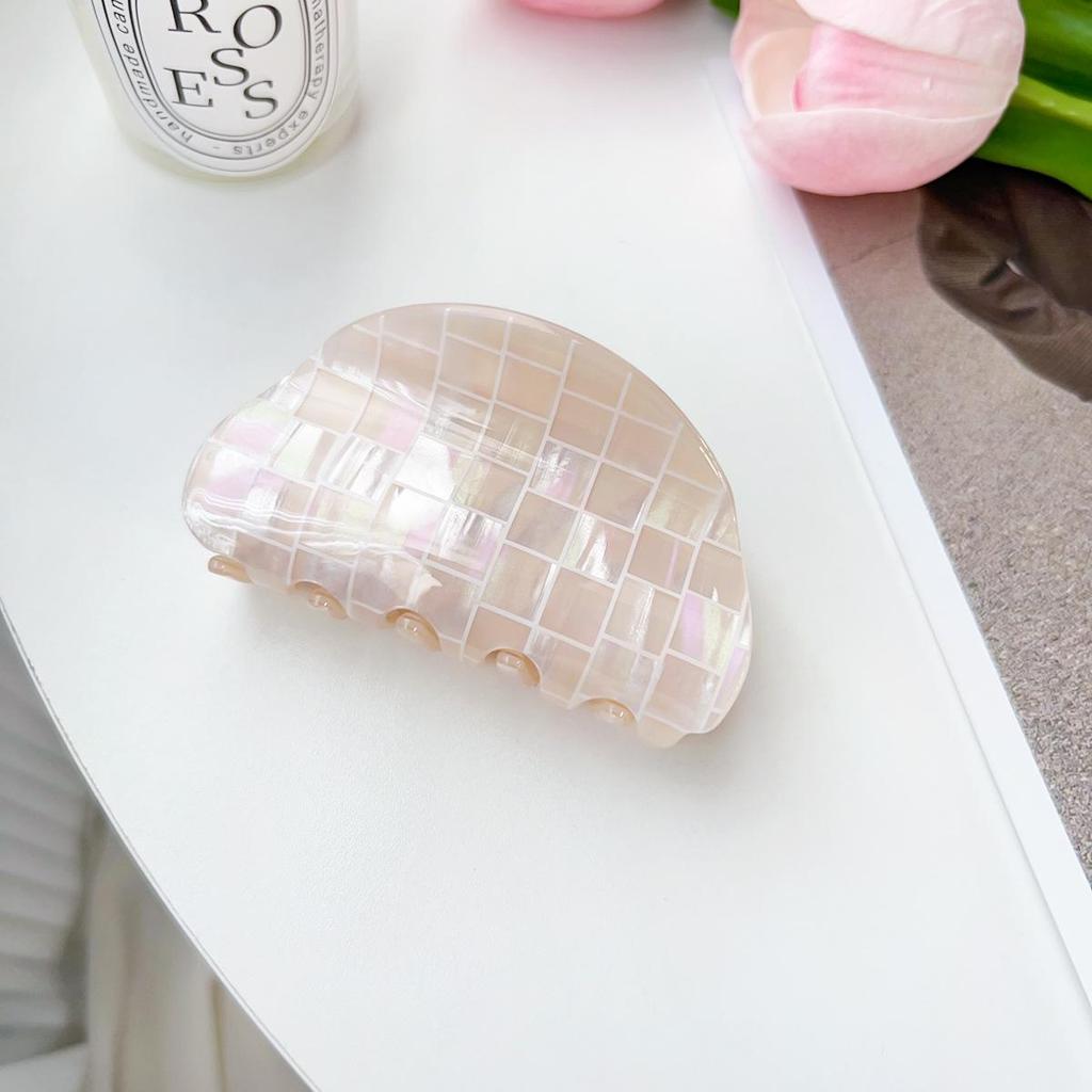 Bofeiya Summer Candy Color PVC Semicircle Hair Clip - Small Fresh Shark Clip for Stylish Updos
