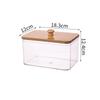 Laundry Powder Storage Box with Bamboo Lid, Cotton Swab Holder for Living Room Coffee Table Organization, Desktop Decorative Box