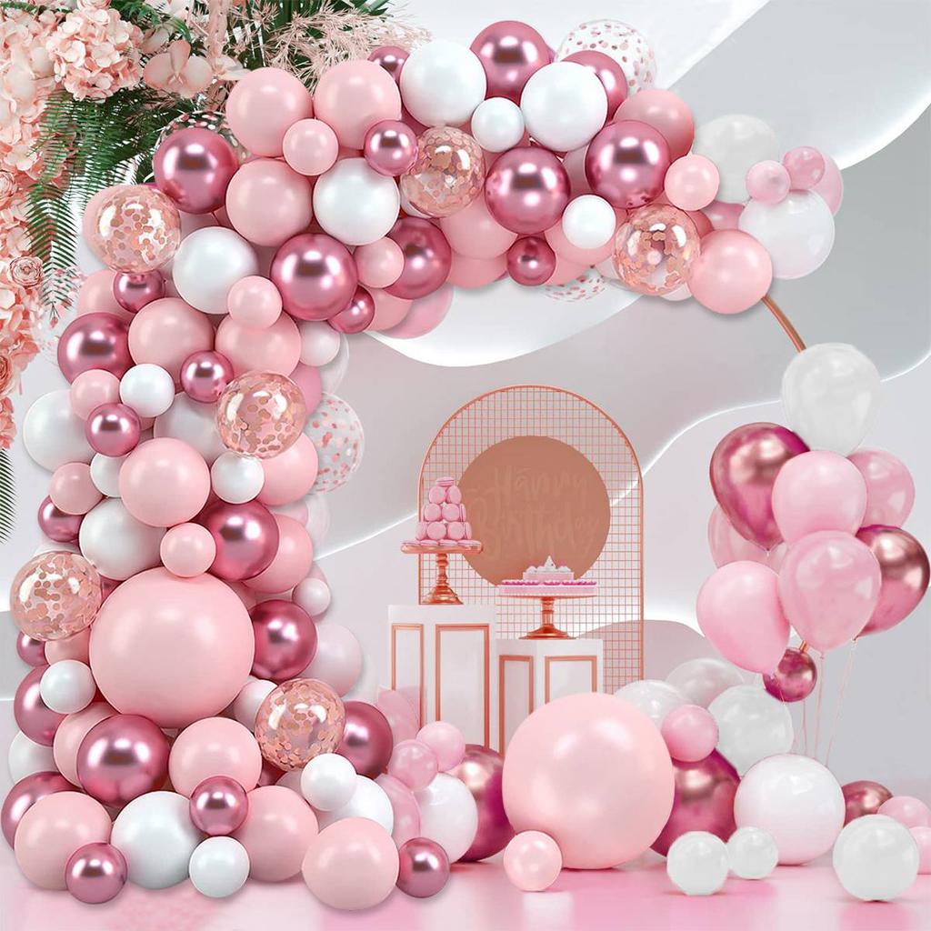 Pink Macaron Balloons Garland Arch Kit Birthday Party Decor Kids Wedding Birthday Party Supplies Baby Shower Decor Latex Ballon