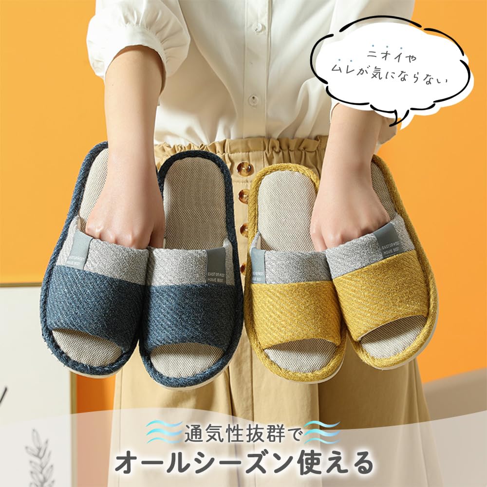 AZNABLE Indoor Slippers for Men and Guest Front Set of 4 Women, Slippers, Opening, (4 Pairs)