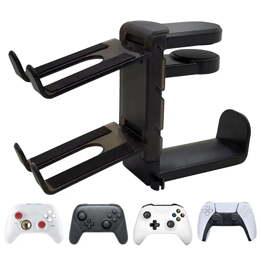 Clamp-on PC Gaming Headphone Stand Rotating Arm Headphones Hanger Controller Storage Rack  Table