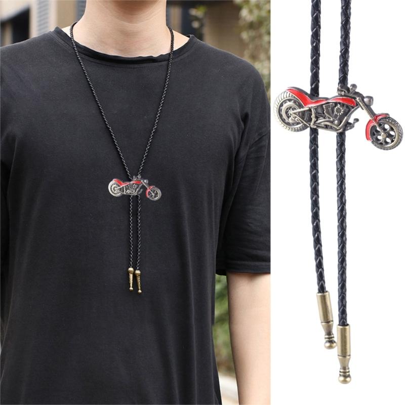 Metal Bolo Tie for Male Carnivals Necktie Motorcycle Pendant Bolo Tie for Shirt Sweater Decorative Adult Birthdays Gift
