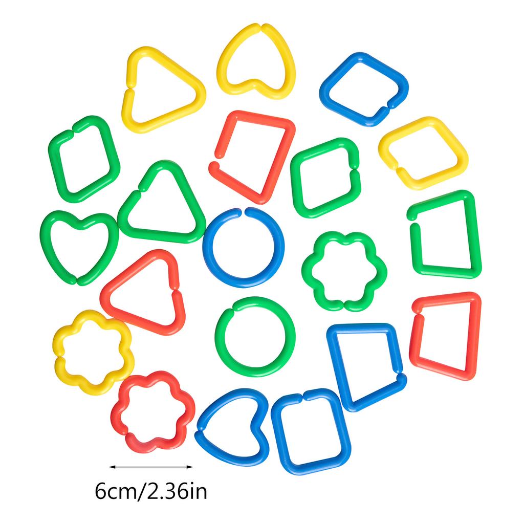 20pcs Link Clip Plastic Hooks Interchangeable Link for Classroom Playroom Children Learning Toy Parrots Bird Toy