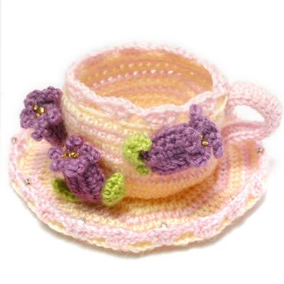 Crochet Flower Knit Teacup Kit, Furinkusa, Handmade, Craft Kit 6001005
