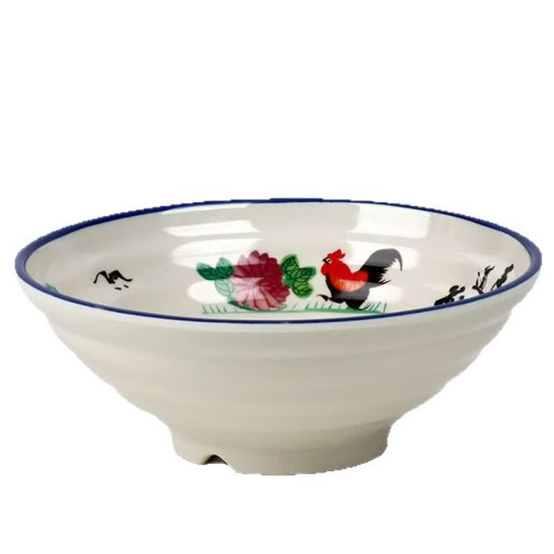 Yujia Melamine Rooster Design Commercial Bowls