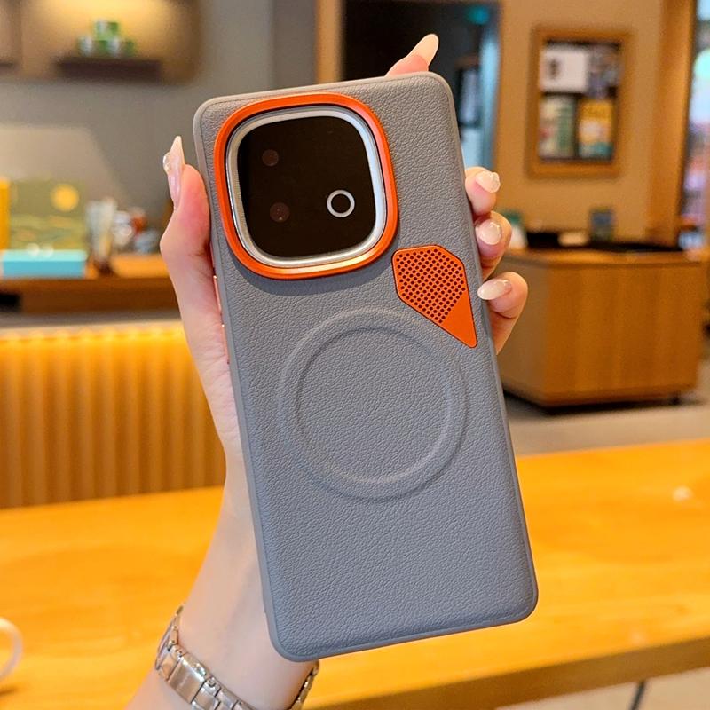 For VIVO IQOO Z10 Turbo Z10 Turbo Pro Large Hole Metal Lens Protective Ring Heat-Dissipating Magnetic Shockproof Phone Case