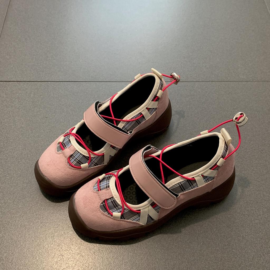 Retro thick-soled shallow-mouth sports Mary Jane single shoes women's 2025 new autumn casual versatile height-increasing moral training shoes