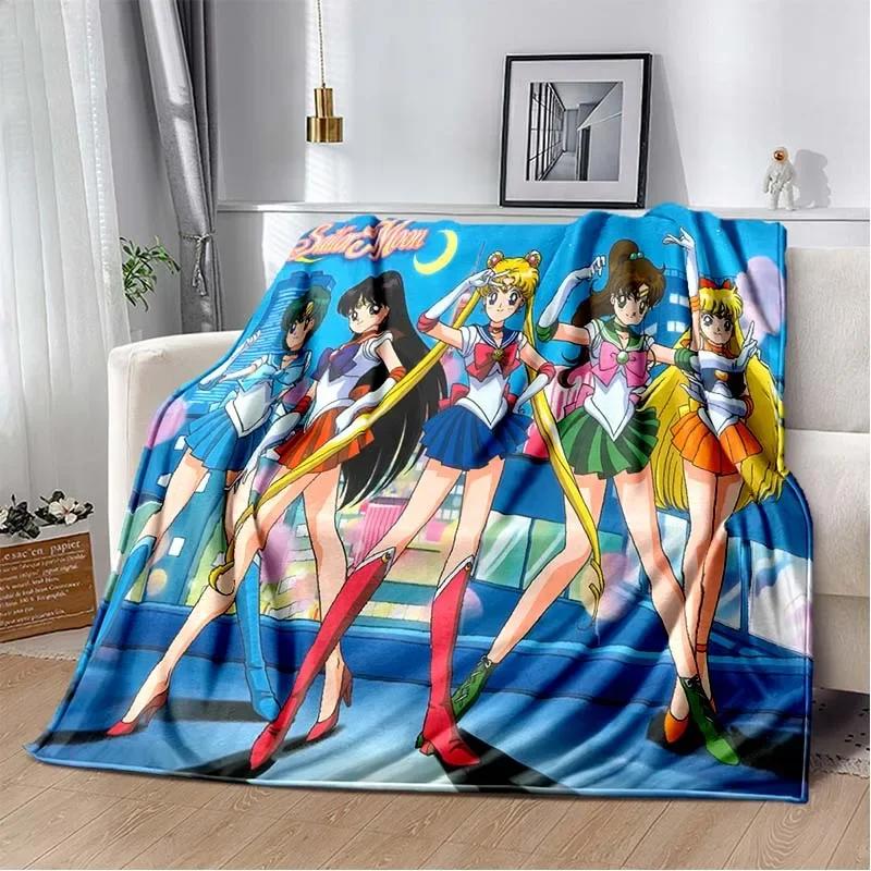 Pătură drăguță S-Sailor-Moon cu desene animate 3D imprimate modă moale confortabilă sufragerie dormitor canapea pat pătură de călătorie cadou de aniversare pentru copii