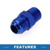 ABSOPRO Female Flare Reduzierstück Schlauchfitting Adapter TF AN10 1/2 NPT Kraftstoffleitungsverbinder Aluminium Blau