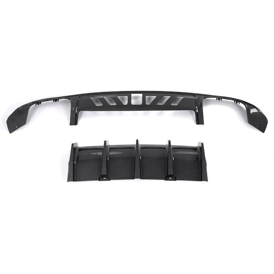 Difuzor Bara Spate Compatibil cu 20152025 Dodge Charger IKON V1 Style Imprimeu Fibra de Carbon PP Lip Difuzor Spate Quad Exhaust
