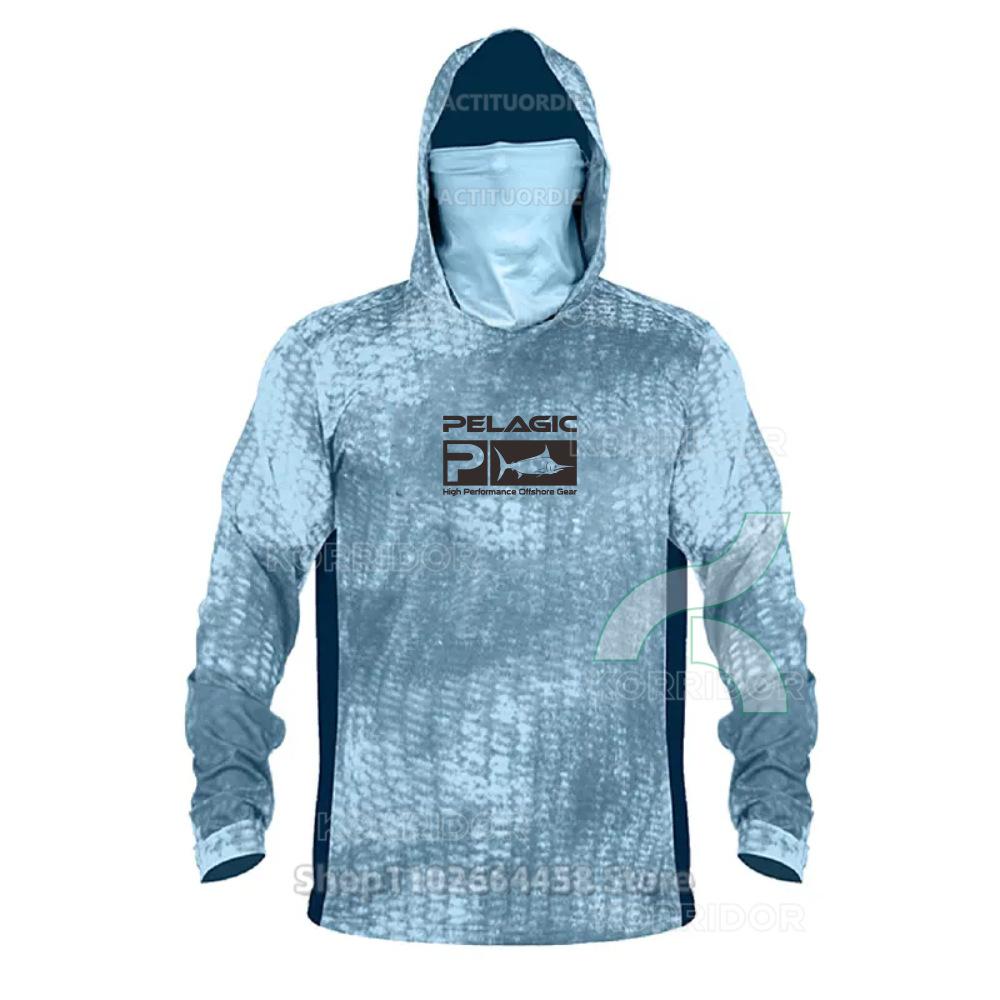 PELAGIC Fishing Suit Luya Sunscreen Suit Outdoor Long Sleeve Mask Hoodie Quick Drying Breathable Shirt Jacket Men