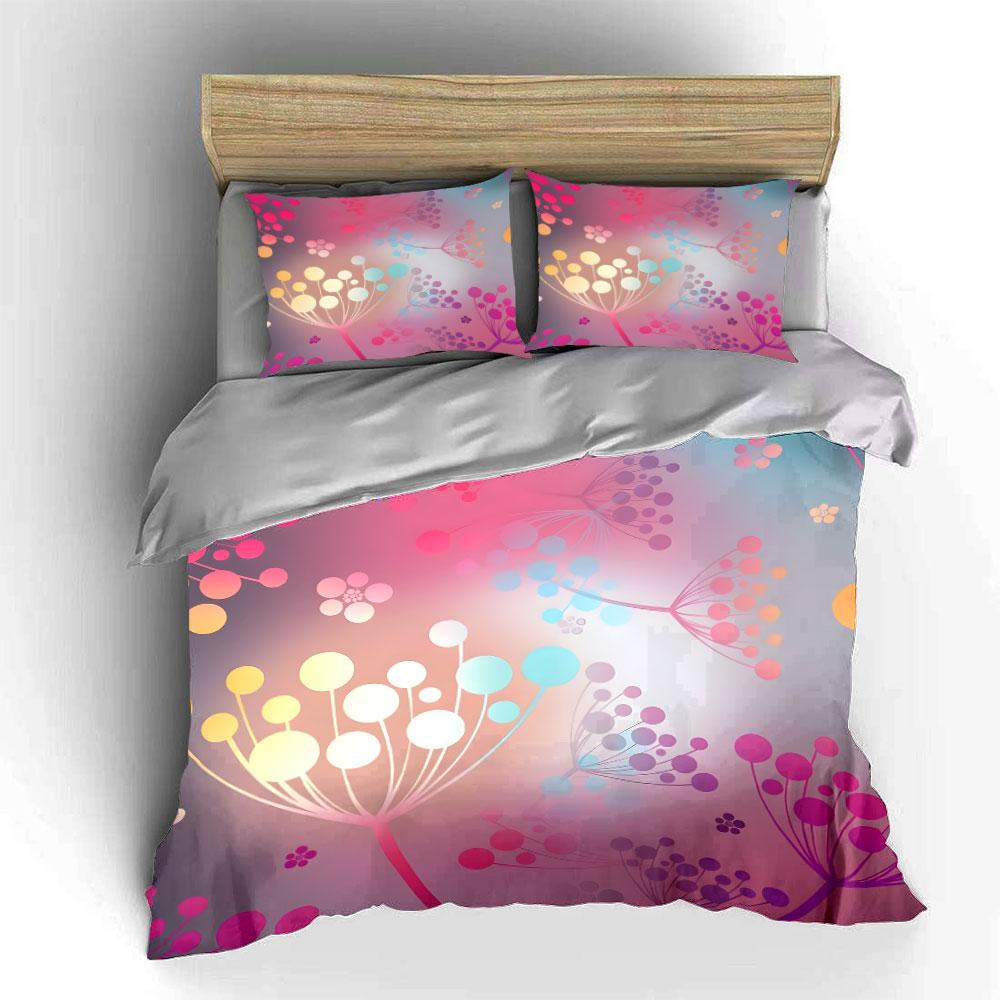 Colorful Floral Design Three-Piece Set Exquisite three-piece bedding set gift for kids and adults 135x200cm