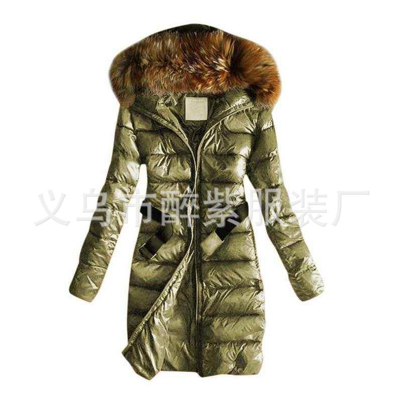 Winter new European beautiful women's cotton-padded clothes, down cotton-padded clothes medium and long women's cotton-padded clothes jacket spot