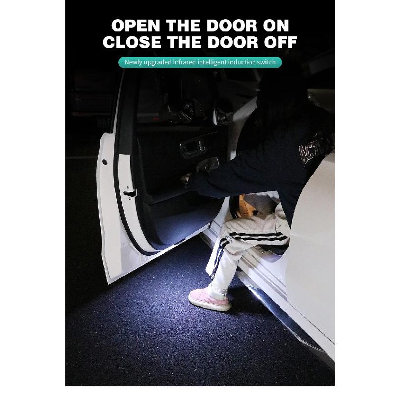 LED Car Door Lights Welcome Light Magnetic Control USB Charging Auto Open Door Safe Anti-collision Emergency Warning Signal Lamp