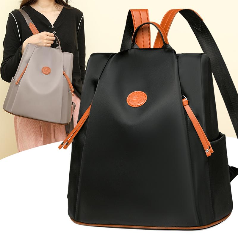 New Fashion Large Capacity Nylon Backpack Luxury Color Blocking Lightweight Shoulder Bag High Quality Women's Casual Travel Bags