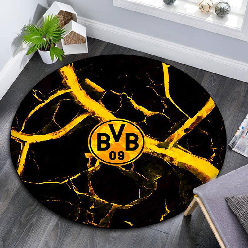 Borussia Dortmund2,Runder Teppich,Teppich für Wohnzimmer Schlafzimmer Sofa Spielzimmer Dekor,Rutschfeste Bodenmatte