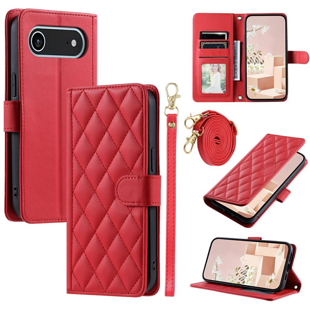 For iPhone 17 Air Case Wallet Rhombus Grid PU Leather Phone Cover