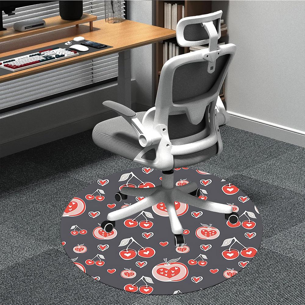 

1pc Cherry Heart Pattern Chair Carpet for Office, Soft Flannel Throw Mat, Perfect for Office, Holiday Party Decoration Choice yy260320117 80cm by 80cm