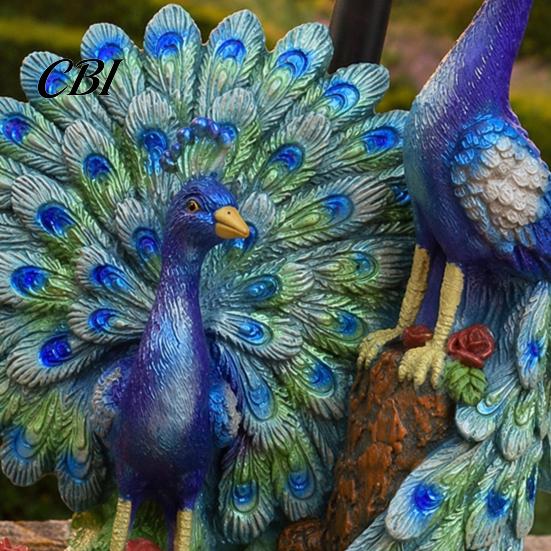 Muttertagsgeschenke für Gartenliebhaber Pfau Solarleuchte Außendekoration, Statue mit Laterne Harz Hofskulpturen Terrasse Rasen Weg Landschaft