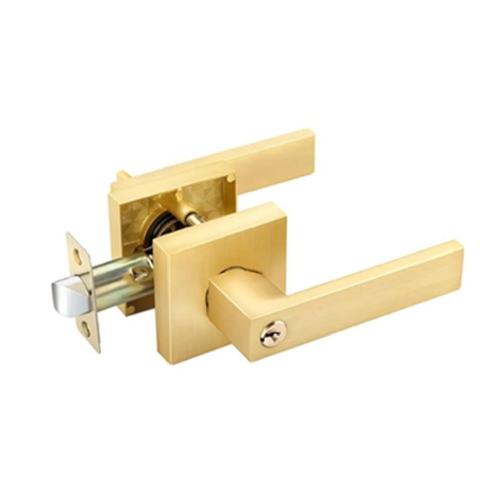 Square Three-pole Handle Lock Aluminum Zinc Zinc Alloy Interior Bedroom Burglar Lock Bathroom