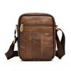 Retro pánská crossbody taška z pravé kůže, Malá taška přes rameno s více zipy na telefon, peněženku, pro každodenní cestování