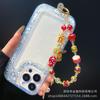 New Chinese Style Phone Chain Crystal Beads Alloy Lion Awakening Wealth New Year Phone Hanging Chain Ceramic Lucky Cat Pendant