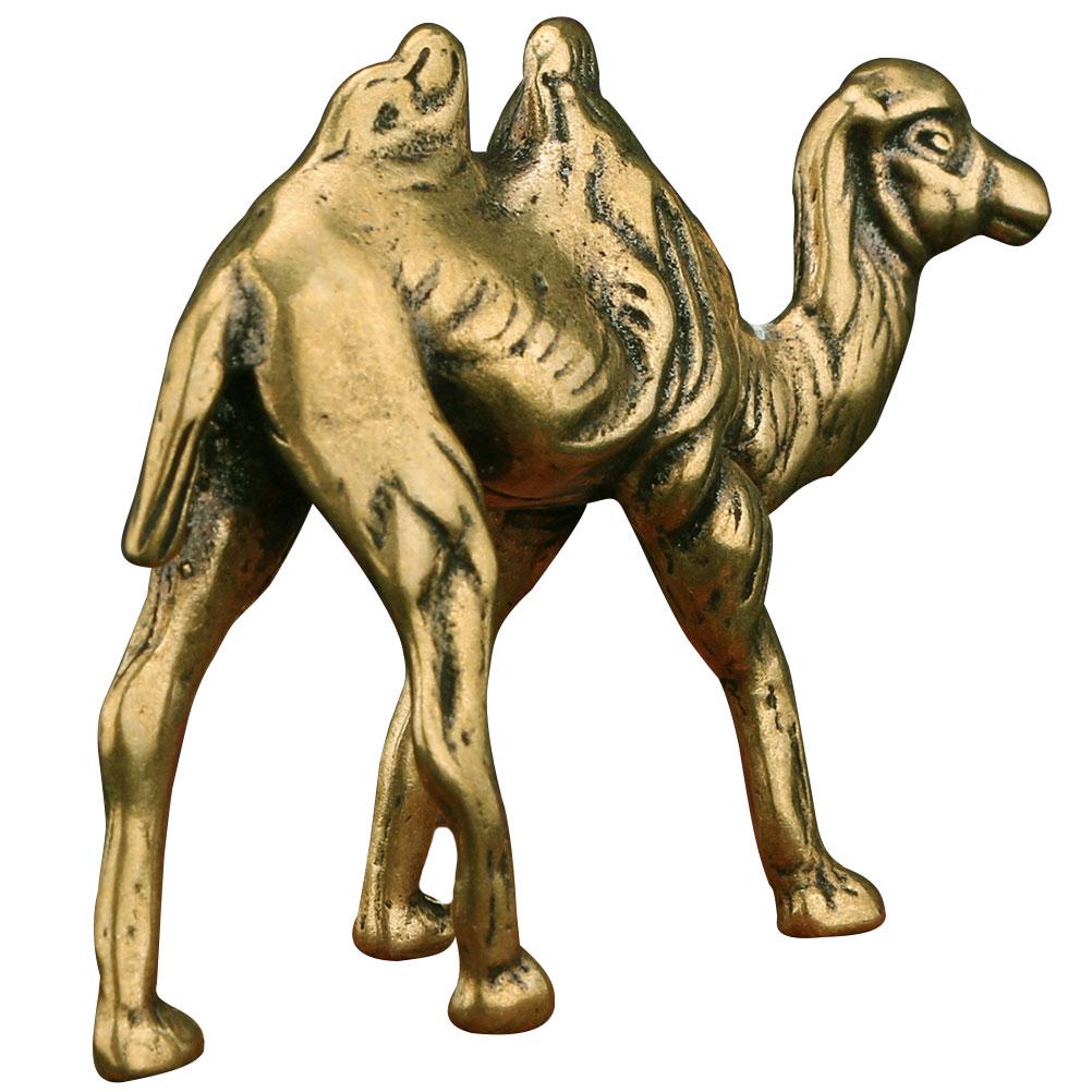 

Camel Shaped Ornament Brass Sculpture Vintage Camel Decorative Ornament 5.1x2.3x4.5cm золотистый