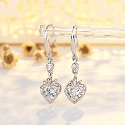 Beliebte Smart Love Ohrringe für Damen mit eingelegten Diamanten, herzförmige Ohrringe, modisches Temperament, neue Ohrringe