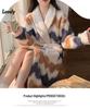 Autumn/Winter Women's Coral Fleece Bathrobe: V-neck, Belted, Long Sleeves, Mid-length, Sweet Style, Warm Homewear.