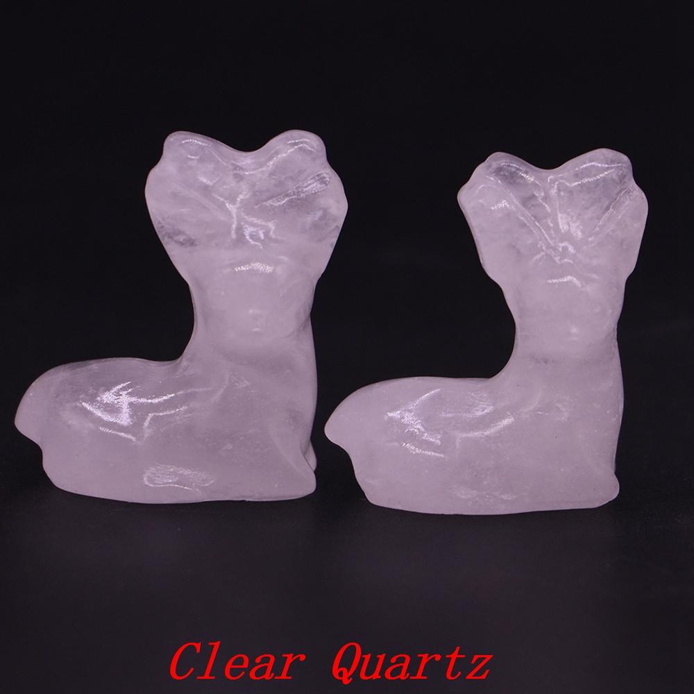 Deer Statue Natural Stone Carved Crystal Reiki Healing Animal Figurines Gemstone Crafts Home Gem Decoration Gifts  1.2"