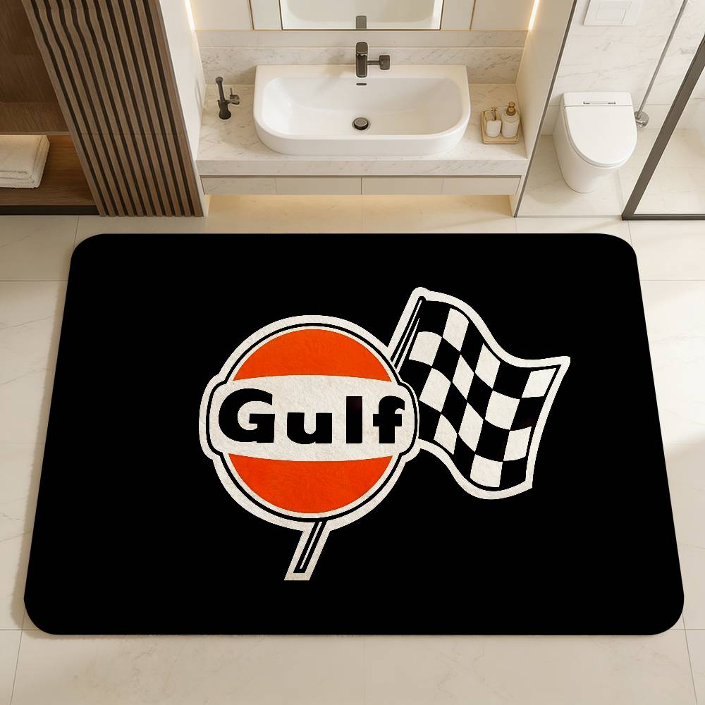 G-Gulf Racing Car Logo Room Mats Anti-slip Absorb Water Long Strip Cushion Bedroon Mat Household Carpets