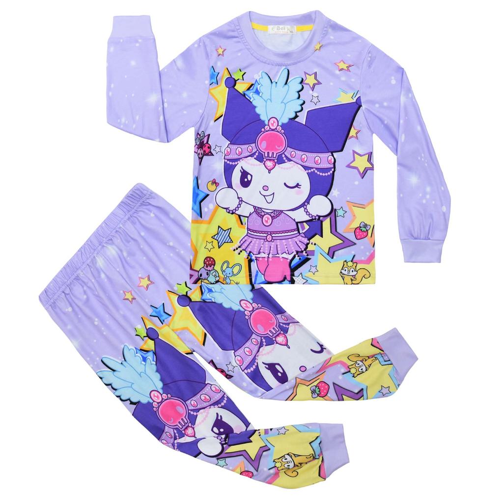 Set, Cartoon Digital Printing, Middle-Aged And Older Children'S Loungewear, Long Sleeves + Trousers Set 7911