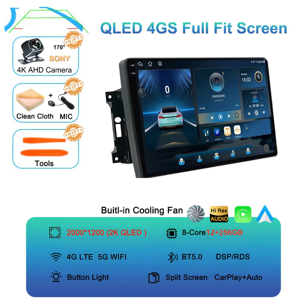 Android 14 Car Radio QLED GPS Navigation Multimedia Player For Jeep Compass/Commander/Grand Cherokee/Wrangler/Liberty AutoRadio