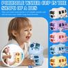 Novelty Portable Water Cup In Bus Shape With Strap For Kids Plastic Large Capacity Leak-Proof  Straw Cup Gift for Childern