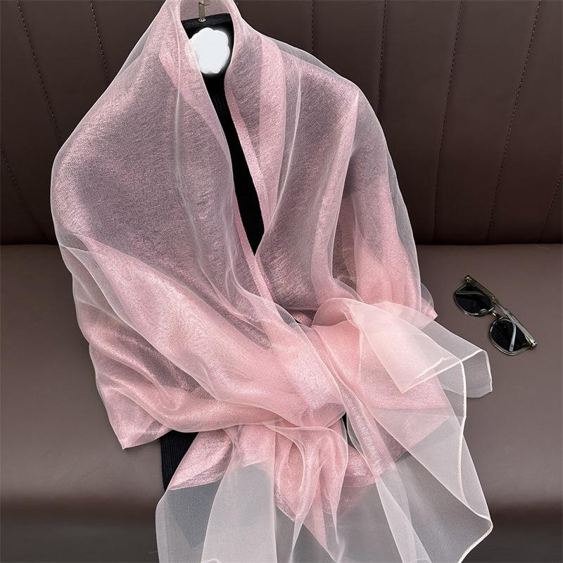 Silk Wool Scarf for Women Solid Scarves Shawls Wraps Pashmina Hijab Foulard Femme Beach Stoles Bandana Luxury Brand Poncho