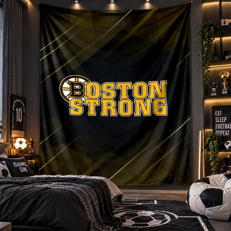 Wall Hanging Tapestry Boston Bruins Print Cloth for Living Room Bedroom Home Decor