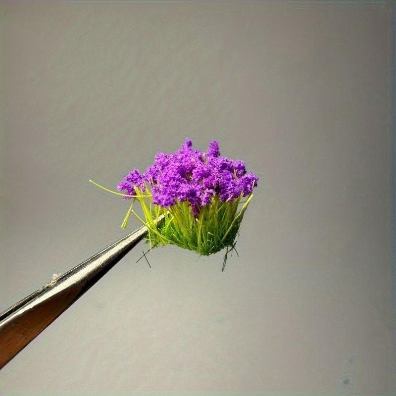 6 Stück/Karton Miniatur-Blütenbüschel für Modelle, Feine Handwerkskunst für Architektur-Eisenbahn-Dioramen, Sammlerstück-Dekoration für Mikrolandschaften