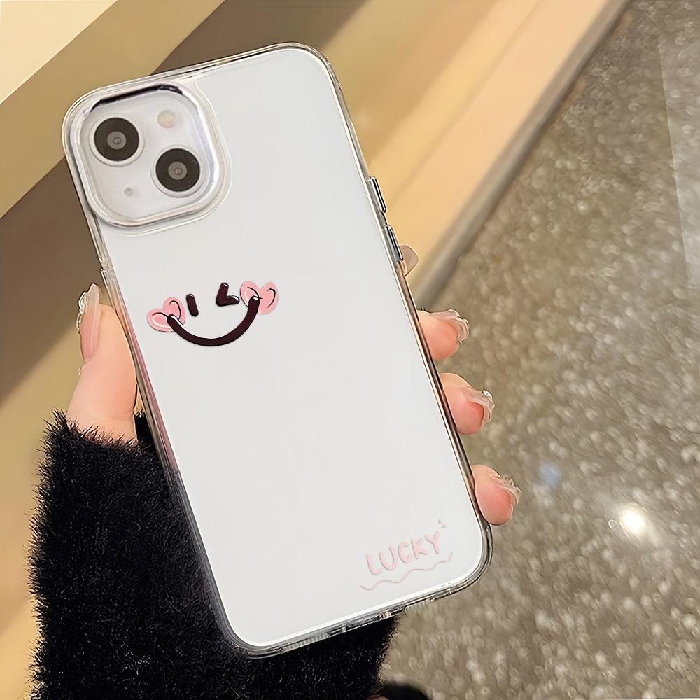 Simple Love Smile Is Suitable for iPhone17ProMax Transparent Mobile Phone Case Apple 16 Soft Case 14/13 Anti-drop X