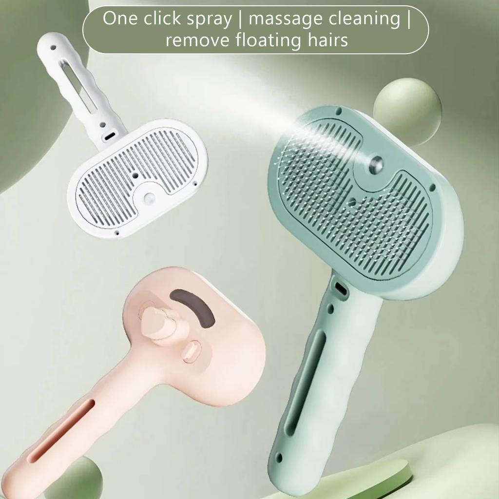 2026 3in1Pet Hair Removal Comb SoftTeeth Pet Massage Comb Pet Grooming Cleaning Brush Steam Spray Comfortable Safe for Dog Cat