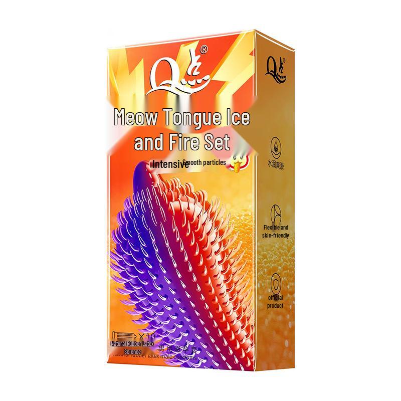 Ultra-Thin Large Particle Clitoral Stimulation Condoms - Long-Lasting Wolf Teeth Design