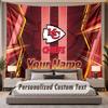 Custom Name Text Tapestry Kansas City Chiefs Personalized Polyester Wall Tapestry For Bedroom And Room