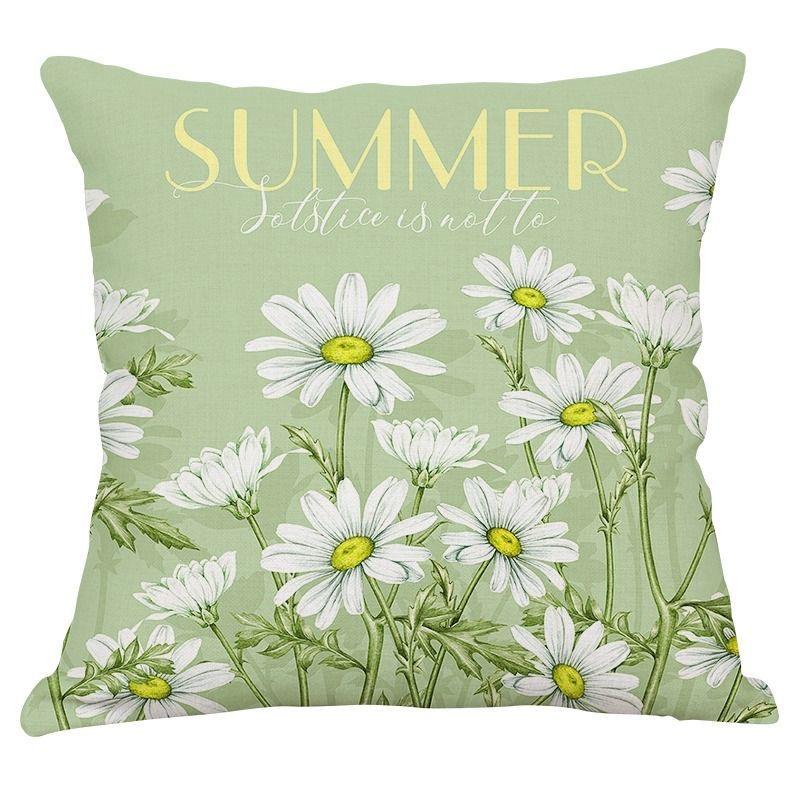 Fresh Plant Flower Pattern Pillow Cover Sofa Living Room Cushion Cover Car Homestay Waist Pillow Pillow Pillowcase