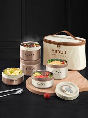 Contenitore termico per alimenti in acciaio inox 18/8, set per il pranzo Bento, contenitore per il pranzo portatile con borsa isolata