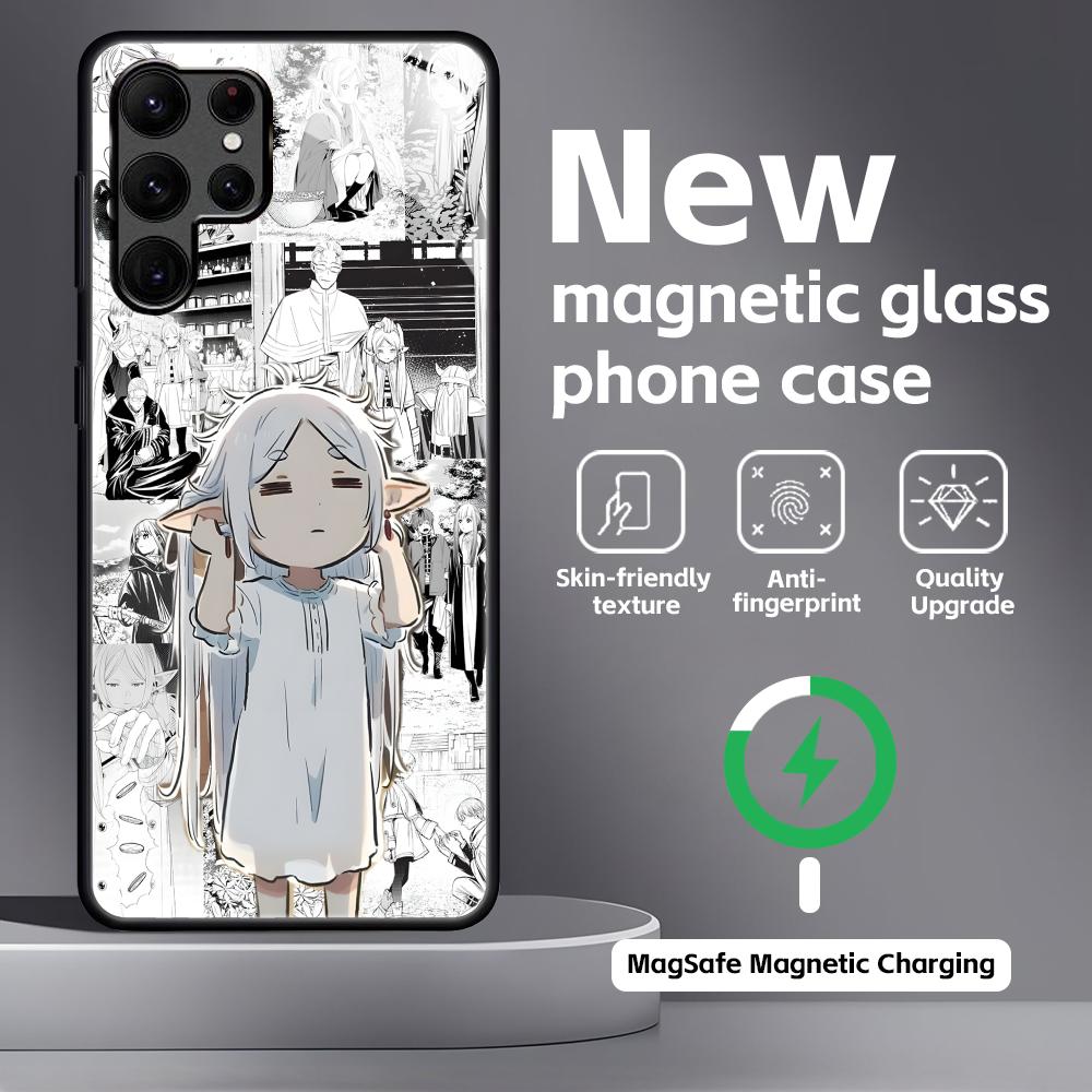

anime Frieren Beyond Journey s End Phone Case For Samsung S25 S24 S23 S22 S21 S20 Plus Ultra Note20 Glass Magnetic Case Samsung S24