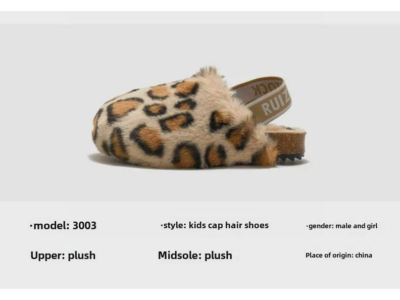 RUIZUSTOCK Herbst/Winter Kork Baumwolle Kinder Sandalen: Fellmodelle für Mädchen & Warme Samtsandalen für Jungen